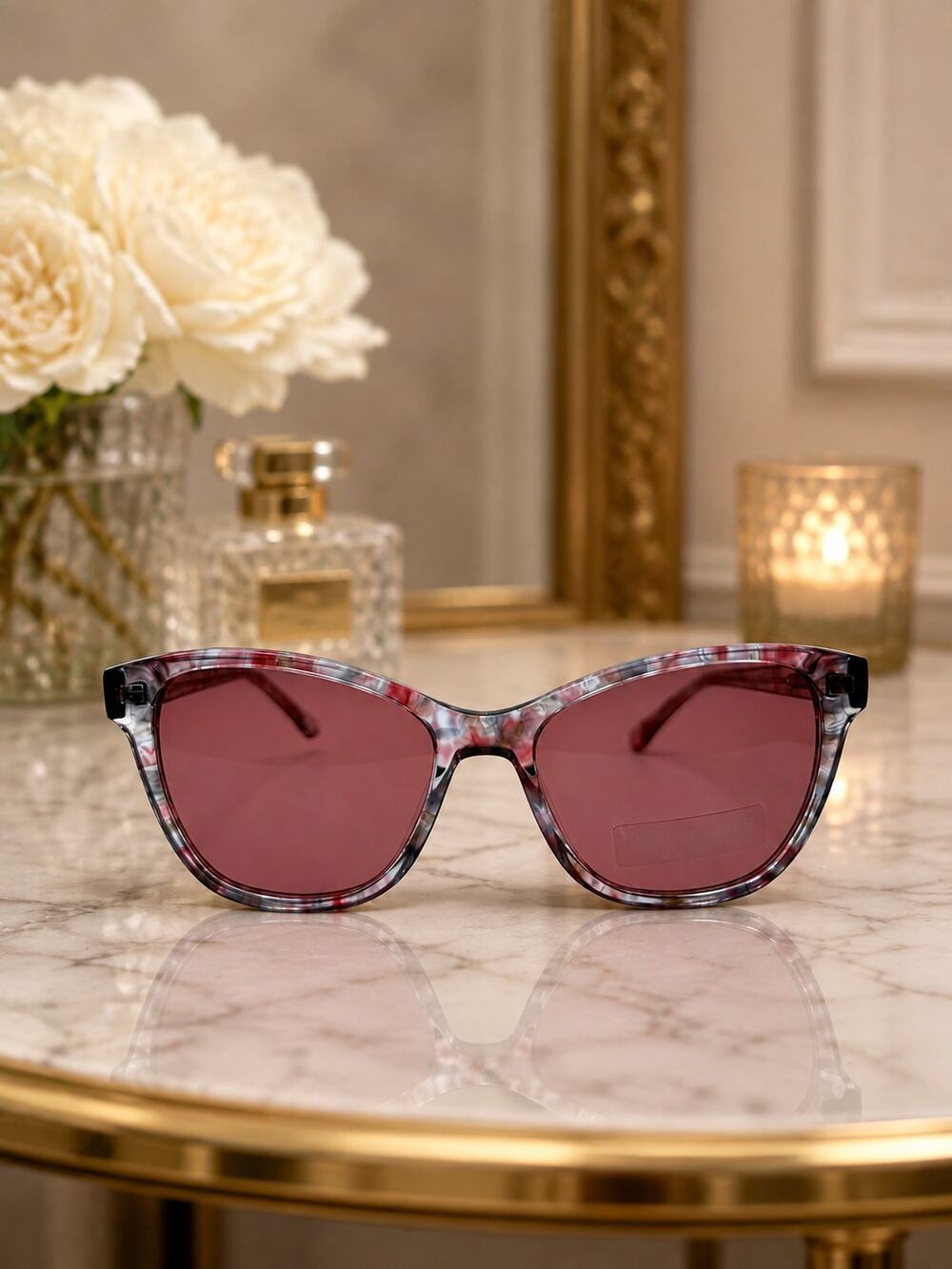 NEW Draper James Blush Floral Cat Eye Sunglasses 55-18-140 NWT Case Box
